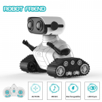 2024. aasta uus robotm&auml;nguasjade laetav RC-robot lastele poistele ja t&uuml;drukutele, muusika ja LED-silmadega kaugjuhtimispuldi m&auml;nguasi, kingitus lastele valge