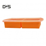 Silikoonist supis&uuml;gavk&uuml;lmutusalus painduva kaanega BPA-vabad lekkekindlad mitmek&uuml;lgsed k&uuml;lmutusvormid suppide, kastmete ja lisatoidu jaoks 2Grids oranž