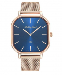Mathey-Tissot Monsoon Ruudukujuline Roosakuldse Tooniga Roostevabast Terasest Sinise Kettaga Kvarts H7917PBU Meeste Kell sinine