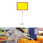 Reguleeritav sildihoidja p&otilde;randaaluse hoidik, m&auml;rkme korduvkasutatav, supermarketi hinnasilt kollane