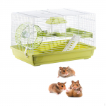 Hingav hamstri puur, kaasaskantav v&auml;ike loom merisigadele rottidele suhkruplaan roheline