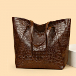 Yogodlnsi lihtne ja mitmek&uuml;lgne krokodilliprinteriga kandekott Suure mahutavusega moodne k&auml;ekott Vintage disainiga &otilde;lakott naistele 30x17x32cm