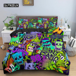 Graffiti Voodipesu Komplekt Graafiline Tekikott Teismelised T&auml;iskasvanud Hip Hop Hippie Tekikate Seina Linnat&auml;nava Kunst Pol&uuml;ester Tekikate AU Single(140x210cm)