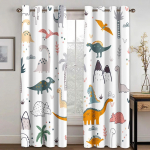 2 tk Naljakas Laste Dinosaurus Pol&uuml;esterkangast Kardin Elutuppa Magamistuppa Lasteaeda Tasuta Kohaletoimetamine (W50H130cm)-2pcs&Hook