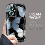 Armas koomiksimustriga kreemjas tekstuuriga korpus, lainelise servaga pehme silikoonkaanega telefoni&uuml;mbris OPPO Reno Realme jaoks OPPO A5 must