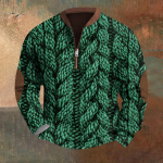 Meeste Retro Casual gradienttr&uuml;kiga kampsun L