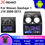 Android 13 Nissan Qashqai 1 J10 2006 - 2013 jaoks Auto Raadio Stereo Multimeediam&auml;ngija GPS Navigatsioon DVD K&otilde;rge j&otilde;udlusega CPU 4 core 1GB+32GB carplay