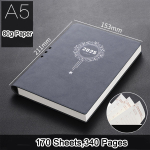 A5 paksust nahast &otilde;pilaste ajaplaneerija, 2025. aasta ajakava, &auml;rim&auml;rkmik, 365-p&auml;evane p&auml;evaplaneerija, memo, m&auml;rkmik, 170 lehte A5