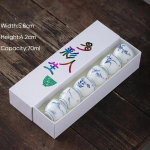 6 tk Sinine ja Valge Keraamiline Kung Fu Teetasside Komplekt Portselanist P&auml;rastl&otilde;unane Teetass Espresso Tassid Jaapani Keraamika Teekauss Kohvitass 70ml