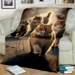 Soe ja hubane armas kassi mustriga flanelltekk diivanile, voodile, diivanile, kontorisse - pehme ja rahustav digitaaltr&uuml;kiga visketekk 30x40in