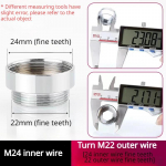 16 18 20 22 24mm G3/4 G1/2 kuni M22 pistikud k&ouml;&ouml;giaeraatori mullitaja veepuhasti adapteri kraani pikendamise pikkusega adapterid