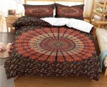 Boheemlaslik ps&uuml;hhedeelne mandala mustriga tekikott ja padjap&uuml;&uuml;rikomplekt Voodipesu T&auml;iskasvanule Lastele Voodikomplekt Tekikate 1 tekiga 2 padjap&uuml;&uuml;rikotiga EU single(135x200cm) white