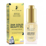 Pilgrim 24K Gold Beauty Oil for glowing skin, deep nourishing, anti aging, make up primer | dewy finish | Beauty Elixir | For Men & Women | 20 ml