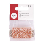 Ficelle bicolore orange et blanc 35 m x &oslash; 1 mm