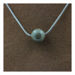 Pierres et Min&eacute;raux. Collier 1 perle Saphir de Mogok, Birmanie, Myanmar 8 mm Chaine en acier inoxydable.