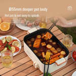 Kompaktne elektriline kuumpott ja grill: Mitmefunktsioonilised mittenakkuvad k&ouml;&ouml;gin&otilde;ud aurutamiseks, praadimiseks ja grillimiseks More than 300 units valge