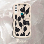 Maalitud mustriga Suure Laine &Auml;&auml;r Pehmest Silikoonist Materjalist Makroon Telefoni&uuml;mbris P&otilde;rutuskindel Kaitsev Kummist Kest iPhone'ile Huawei Honorile Infinixile Tecnole Infinix Hot 40 Pro valge