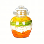 Klaasist k&auml;&auml;rituspurk hapukurgi jaoks, traditsiooniline veelukuga klaasist k&auml;&auml;rituspurk, 1500 ml, ideaalne hapukurkide, kimchi, hapukapsa ja veini valmistamiseks