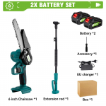 ONEGREEN 3000W 6-tolline teleskoopvarrega elektriline kettsaag 2-in-1 k&otilde;rge oksega aia p&uuml;gamise t&ouml;&ouml;riist Makita 18V akule Without Battery