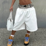 Unisex Y2K kamuflaaž topelt v&ouml;&ouml;kohaga l&uuml;hikesed p&uuml;ksid Harajuku tikitud vabaaja sport l&uuml;hikesed naiste hiphop k&otilde;rge v&ouml;&ouml;kohaga t&auml;navar&otilde;ivaste p&uuml;ksid M