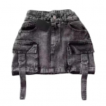 Naiste miniseelik A-l&otilde;ikeline k&otilde;rge v&ouml;&ouml;kohaga &uuml;hev&auml;rviline disain l&uuml;hike seelik S must