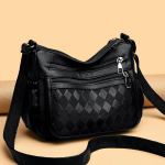 Moodne PU-nahast &otilde;lakott naistele Suure mahutavusega mitmekihiline crossbody-kott igap&auml;evaseks kasutamiseks must