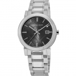 Burberry Roostevabast terasest must sihverplaadiga unisex k&auml;ekell BU9001 38