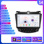 Ossuret Juhtmevaba Carplay Android 13 UIS7862S 2din Autoraadio Multimeediam&auml;ngija Honda Accord 7 2003-2007 jaoks 4G Navigatsioon GPS BT Roolinupu Kontroll RDS Bluetooth DVR S4 8Core 4G 32G AI