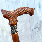 93,98 cm Puidust Kepp Jalutuskepp Puidust Kepp K&auml;sitsi Valmistatud Puidunikerdus Eksklusiivne