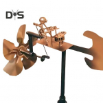 K&auml;sitsi valmistatud metallist trummar tuuleveski l&ouml;&ouml;kpillim&auml;ngija figuur kuju tuulej&otilde;ul t&ouml;&ouml;tav kinemaatiline trummari skulptuur tuulep&ouml;&ouml;ris &otilde;ue muruplatsi aia terrassi jaoks A