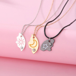 Lovecryst 3 tk / komplekt P&auml;ikesekuu Star ripats kaelakee Parim s&otilde;ber Bff s&otilde;prus Paar Kaelakee Moeehted 3PCS