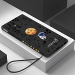 Samsung S25 S24 FE S23 Ultra S22 S21 A56 A36 A55 A16 A06 A05 A35 A15 A54 5G jaoks k&auml;epaelaga telefoni&uuml;mbris Astronaut Maa p&otilde;rutuskindel telefoni&uuml;mbris Samsung A16 must