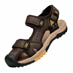 Suvised meeste sandaalid Ehtsast nahast Meeste vabaajajalatsid Meeste Meeste Nahast Sandaalid Meestele Rannajalatsid Rooma meeste kingad 38