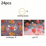 Valentinip&auml;eva &otilde;nnitluskaardid komplekt 8 tk S&uuml;nnip&auml;ev T&auml;nukaardid &Uuml;mbriku pitserkleebis Lihtne loominguline disain 8pcs