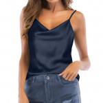 Naiste &uuml;hev&auml;rviline camisole top, &otilde;hukeste rihmadega, varrukateta, kitsas vest S sinine