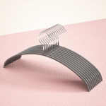 10 tk musta riidepuud, paksendatud kumer riputusriiul kampsunite jaoks, libisemiskindlad &uuml;likonna korraldaja riidepuud hoiustamiseks 10PCS hall