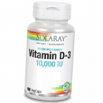 Vitamiin D3, Vitamin D-3 10000, Solaray 60kaps (36411067) 60vcaps