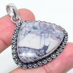 Natural Landscape Jasper Gemstone 925 Sterling Silver Gift Pendant 1.81 l8k74