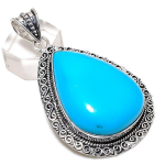Arizona Turquoise Handmade 925 Sterling Silver Jewelry Pendant 2.56 w3s61