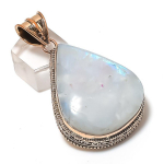 Rainbow Moonstone Handmade Copper Jewelry Pendant 2.36 e4l89