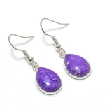 Charoite Handmade 925 Sterling Silver Jewelry Earring 1.38 i4e48