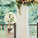 Artificial Flowers Topiary Ball with Ground Stake DIY Crafts Easy to Install Handcraft Wedding Decor Pink and White