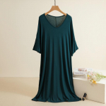 Naiste lahtised volangidega modaal&ouml;&ouml;kleidid - suvised, vabaaja keskmise pikkusega kodupidžaamad, pluss-suuruses One Size