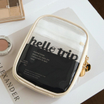 Mini Clear reisimeigikott V&auml;ike armas Preppy meigikott Kosmeetika lukuga tualett-tarvete hoiustamine Siduri m&uuml;ndikott naistele 15x12x4cm kohv