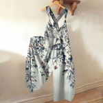 Laia s&auml;&auml;rega kombinesoonid naistele vabaaja avarad varrukateta kombinesoonid Retroprinteriga metallist n&ouml;&ouml;biga pikad p&uuml;ksid taskutega kombinesoonid S