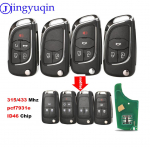 jingyuqin 315/434Mhz PCF7931E ID46 Kiip Kaugjuhtimispult Autov&otilde;ti Juhtimine Chevrolet Malibu Cruze Aveo Spark Sail jaoks 5Buttons magenta uduvine v&auml;rv