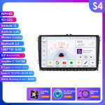 Hizpo Carplay 4G 9-tolline 2Din Android 13 Autode Multimeediapleier Volkswagen Skoda Octavia Golf 5 6 Touran Passat Polo Jetta jaoks Intelligente Autoradio S4 8Core 4G 32G AI