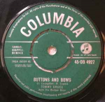 7-tolline plaat TOMMY BRUCE, THE BARBER BOYS - Buttons And Bows 45DB4927 Columbia 1962 UK Rock Kasutatud