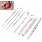 8pcs / set Dental Tartar Scaler Teeth Pick Teeth Tartar Scraper Mouth Mirror Flashlight