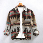 Meeste vintage lilleline paks flanellist pikkade varrukatega s&auml;rgijakk XXL tume kohvi v&auml;rv